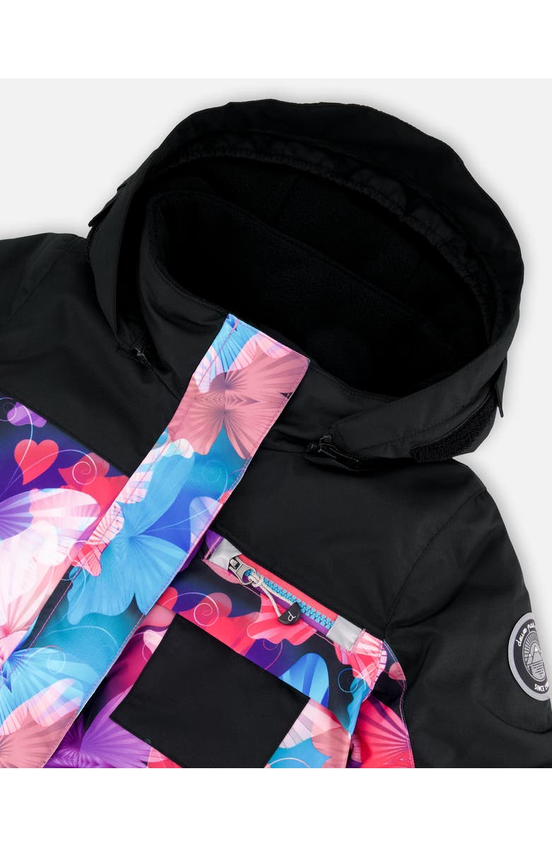 Deux par Deux One-Piece Play Snowsuit Butterfly, Alternate, color, Black