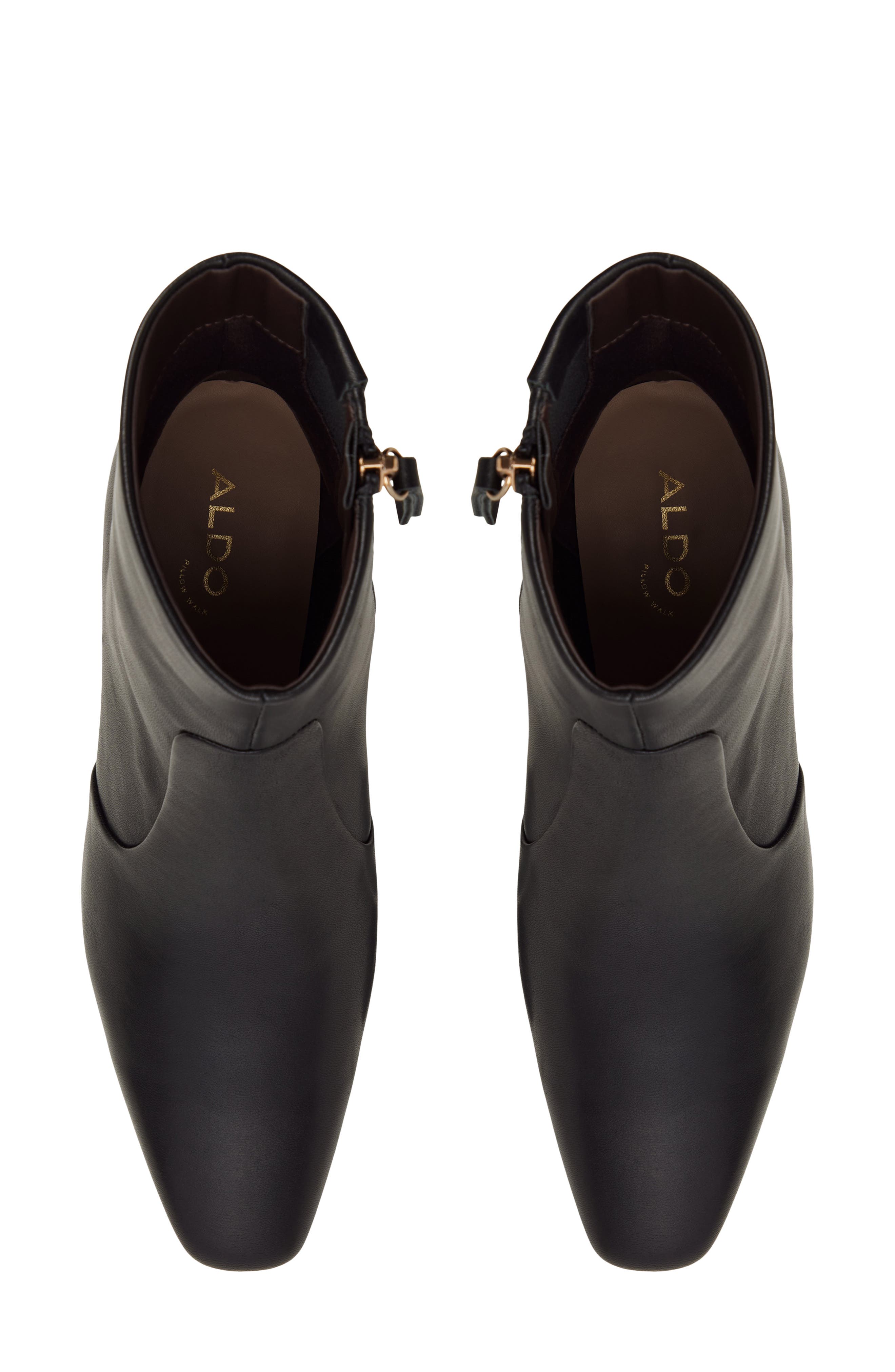 Frannie Leather Bootie, Alternate, color, BLACK