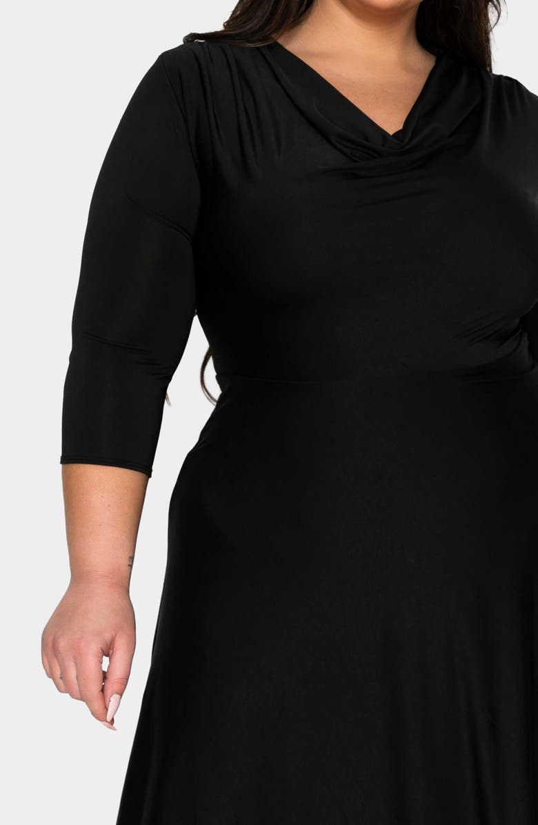 L I V D Amoretti Cowl Neck Flare Dress, Alternate, color, 