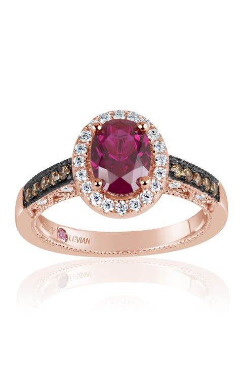 Pink Rhodium Plated Sterling Silver Lively CZ Ring
