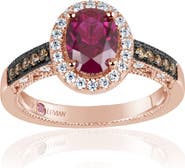 SUZY LEVIAN Pink Rhodium Plated Sterling Silver Lively CZ Ring