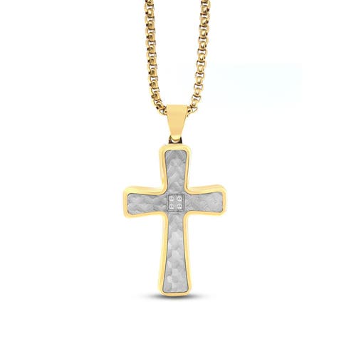 Anna Zuckerman Argyle Cross Necklace In Black