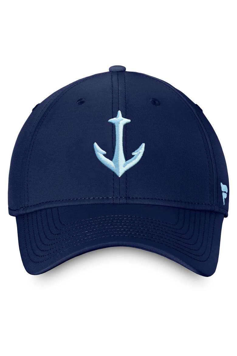 Men's Fanatics Deep Sea Blue Seattle Kraken Secondary Logo Flex Hat, Alternate, color, Navy