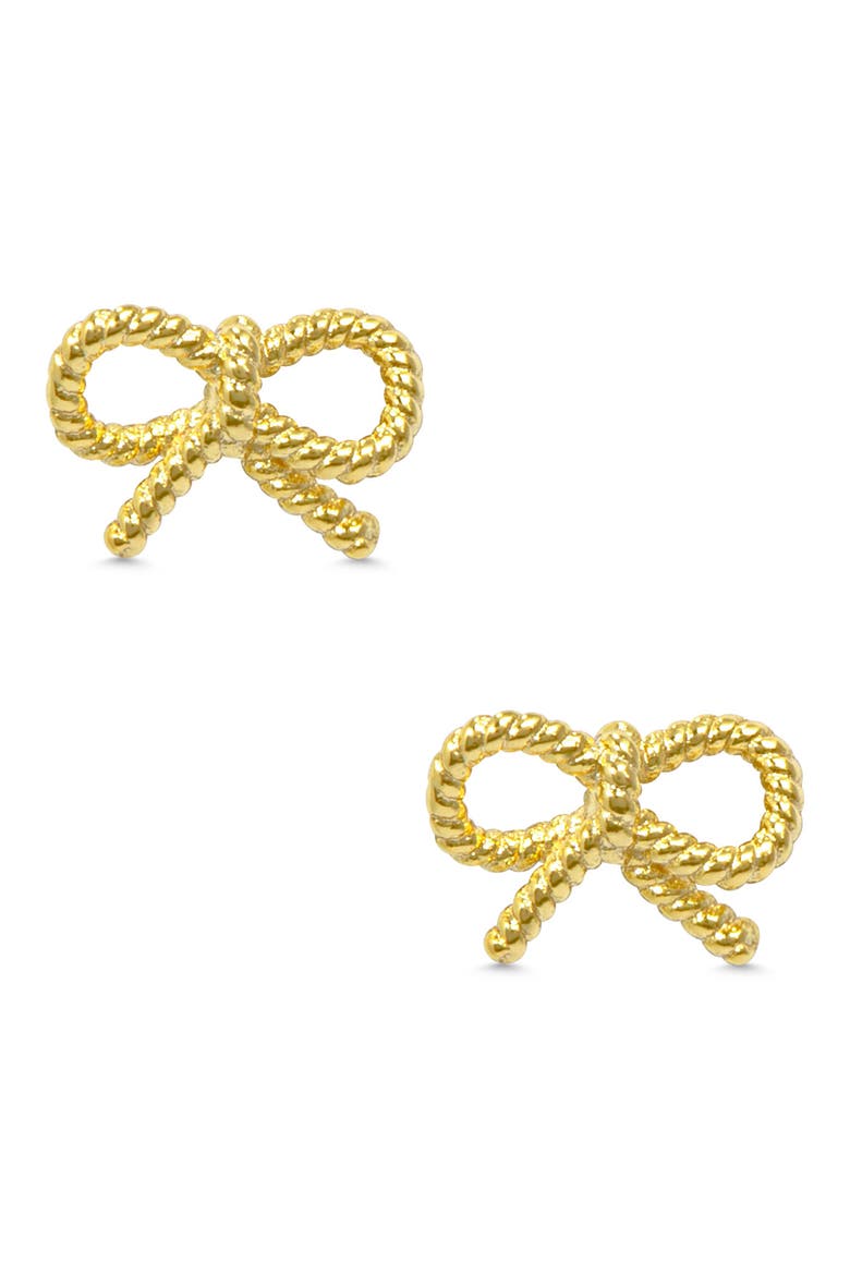 Kids' Bow Twist Stud Earrings, Main, color, GOLD