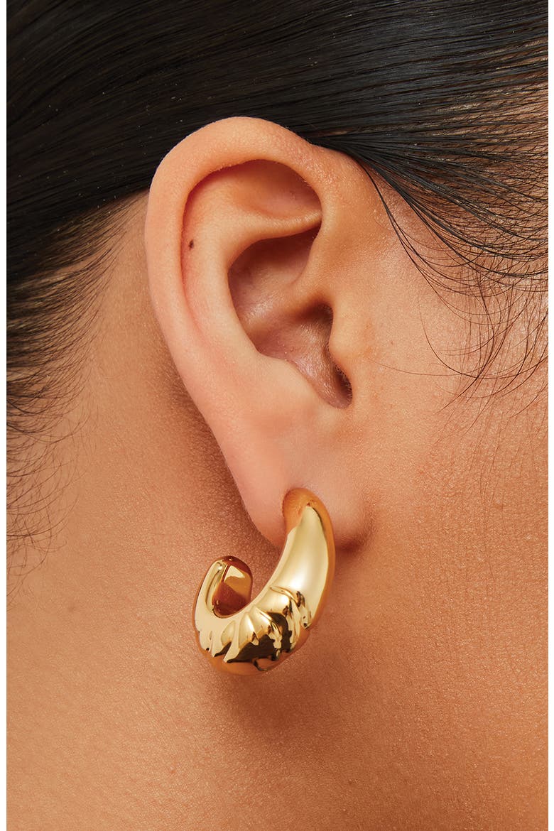 Nelle Slim Hoop Earrings, Alternate, color, HIGH POLISH GOLD