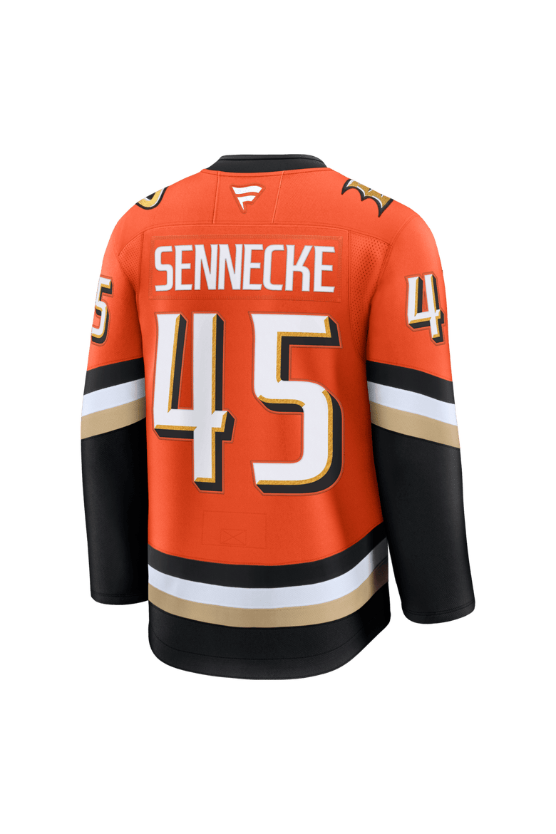 Men's Fanatics Beckett Sennecke Orange Anaheim Ducks Home Premium Jersey, Alternate, color, Orange