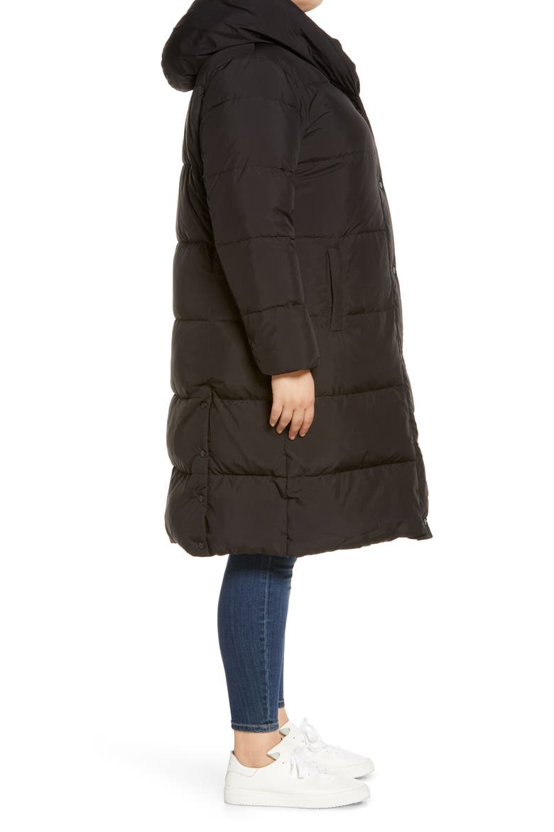 Pillow Collar Quilted Puffer Jacket, Alternate, color, BLACK