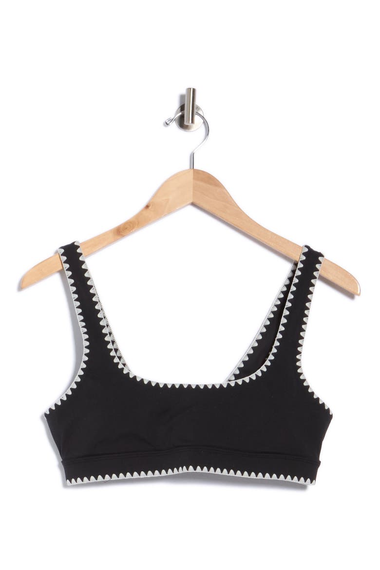 Heartbreaker Whipstitch Trim Sports Bra, Alternate, color, BLACK