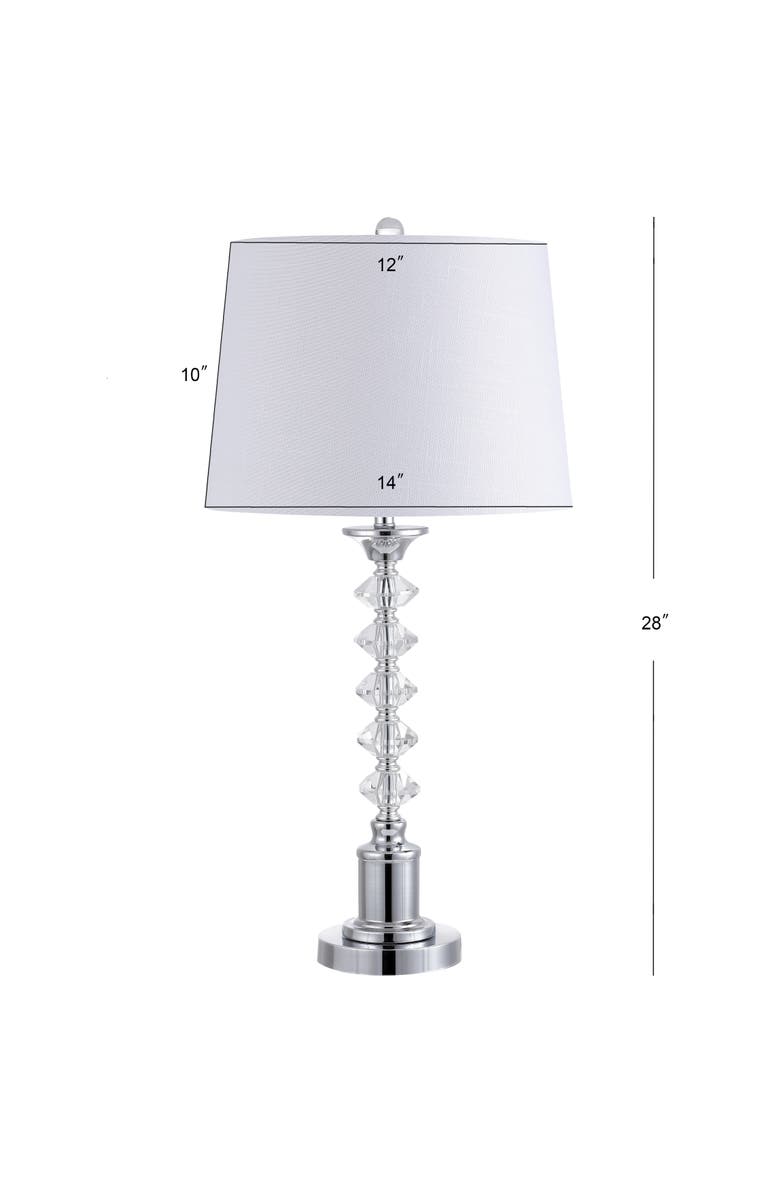 JONATHAN Y Kinsley 28" Crystal LED Table Lamp, Clear/Chrome, Alternate, color, Clear/Chrome