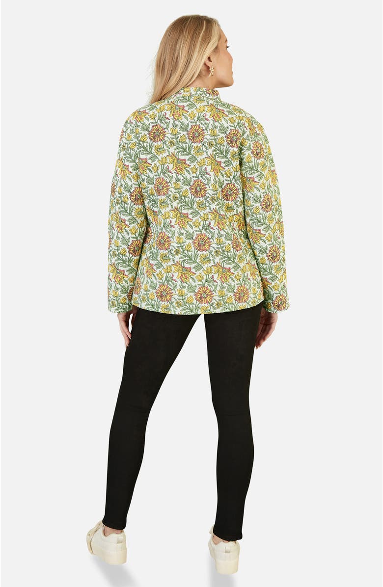 Yumi Sunflower Reversible Quilted Jacket, Alternate, color, Yellow