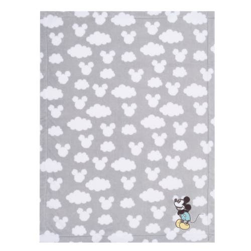 Lambs & Ivy Disney Baby Moonlight Mickey Mouse Soft Fleece Baby Blanket In Gray