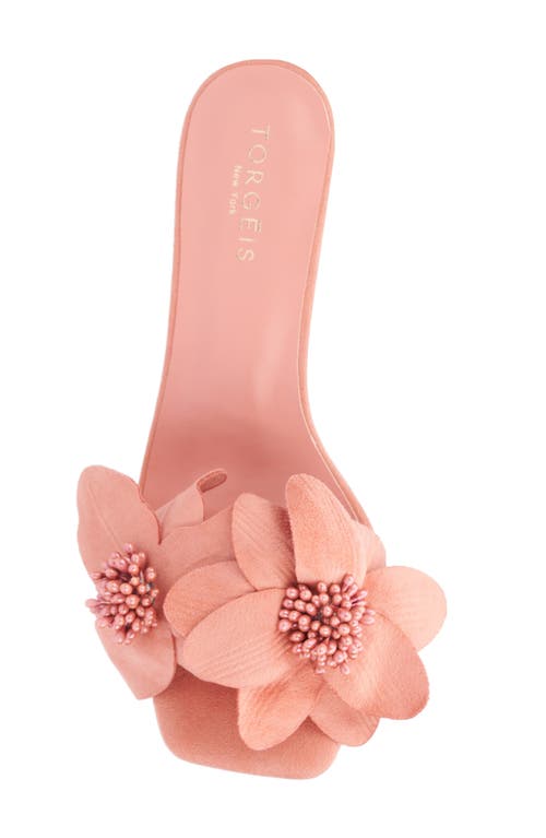 Torgeis Sierra Flower Slide Sandal In Blush