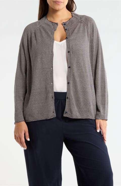 Organic Linen & Organic Cotton Cardigan (Plus)
