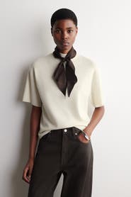 COS Scarf-Detail Merino Wool T-Shirt