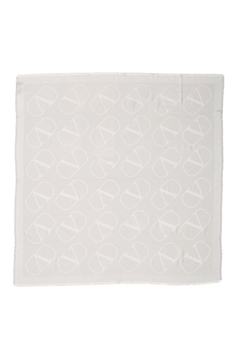VLOGO Silk Blend Scarf, Main, color, IVORY/ ARGENTO