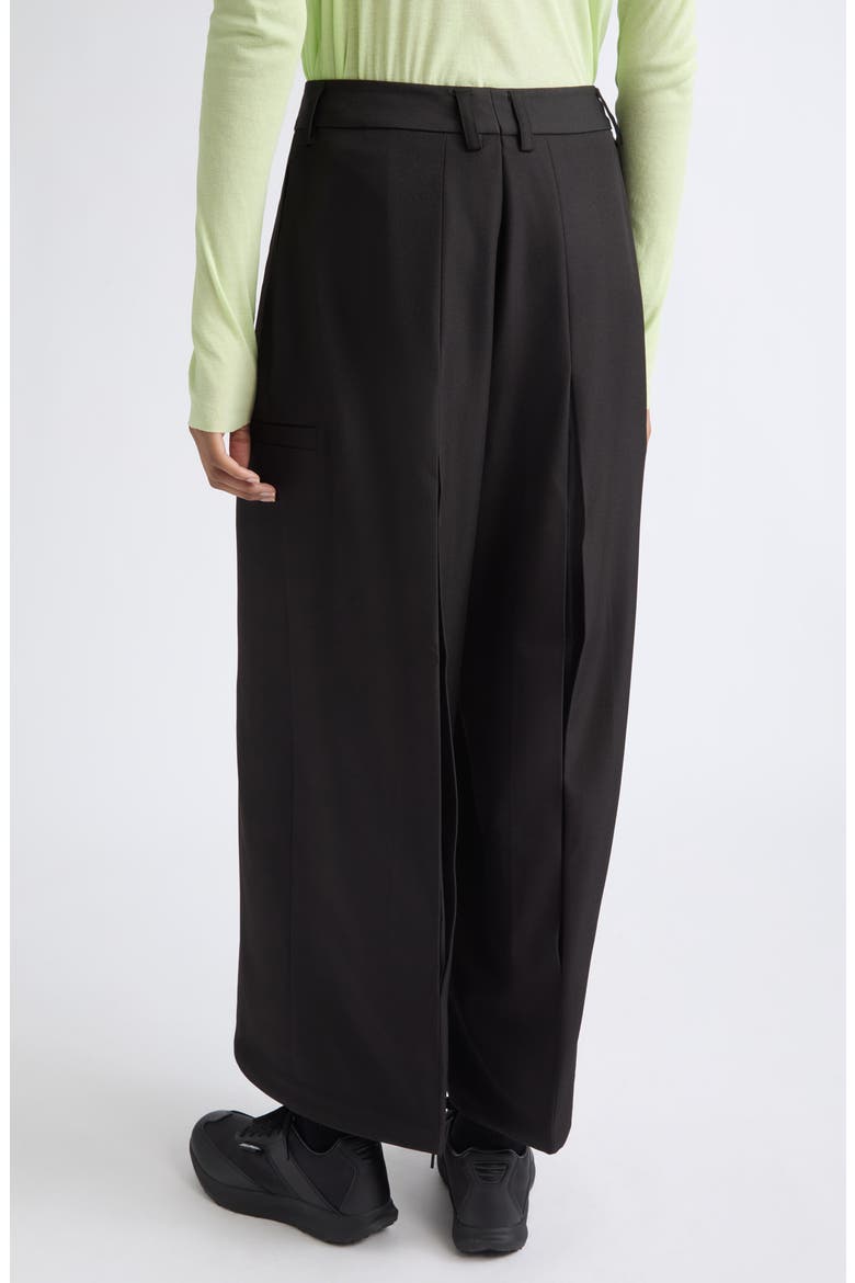 Tailored Pointy Hem Wide Leg Pants, Alternate, color, BLACK