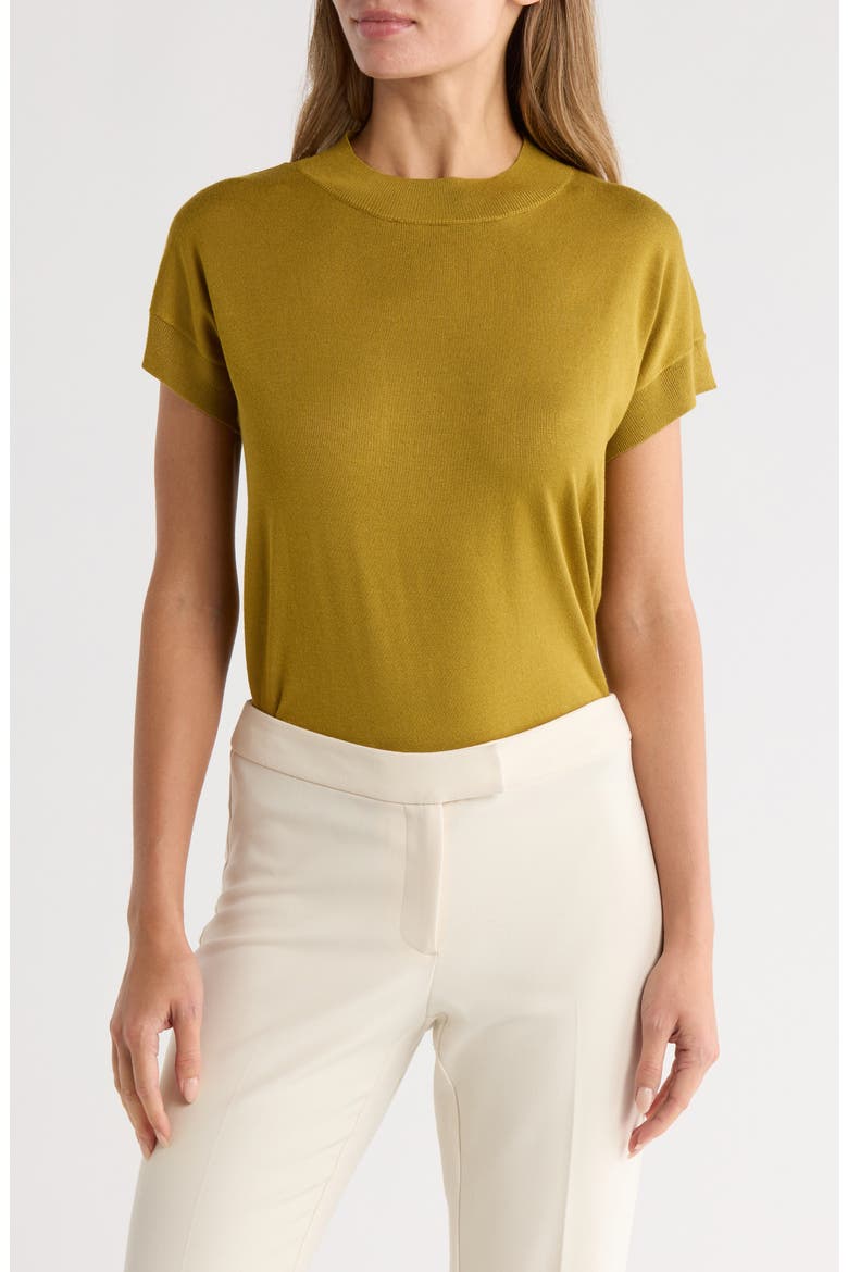 Short Sleeve Crew Sweater, Main, color, CITRON