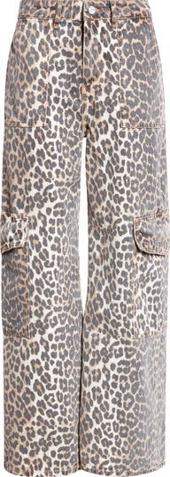 Ganni Angi Leopard Print Cargo Jeans | Nordstrom Ganni Angi Leopard Print Cargo Jeans | Nordstrom