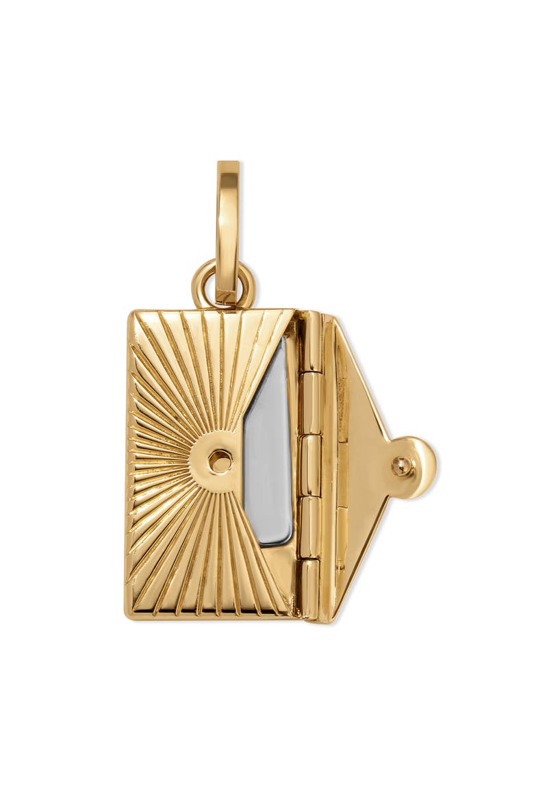 Engravable Envelope Hinged Charm, Alternate, color, GOLD