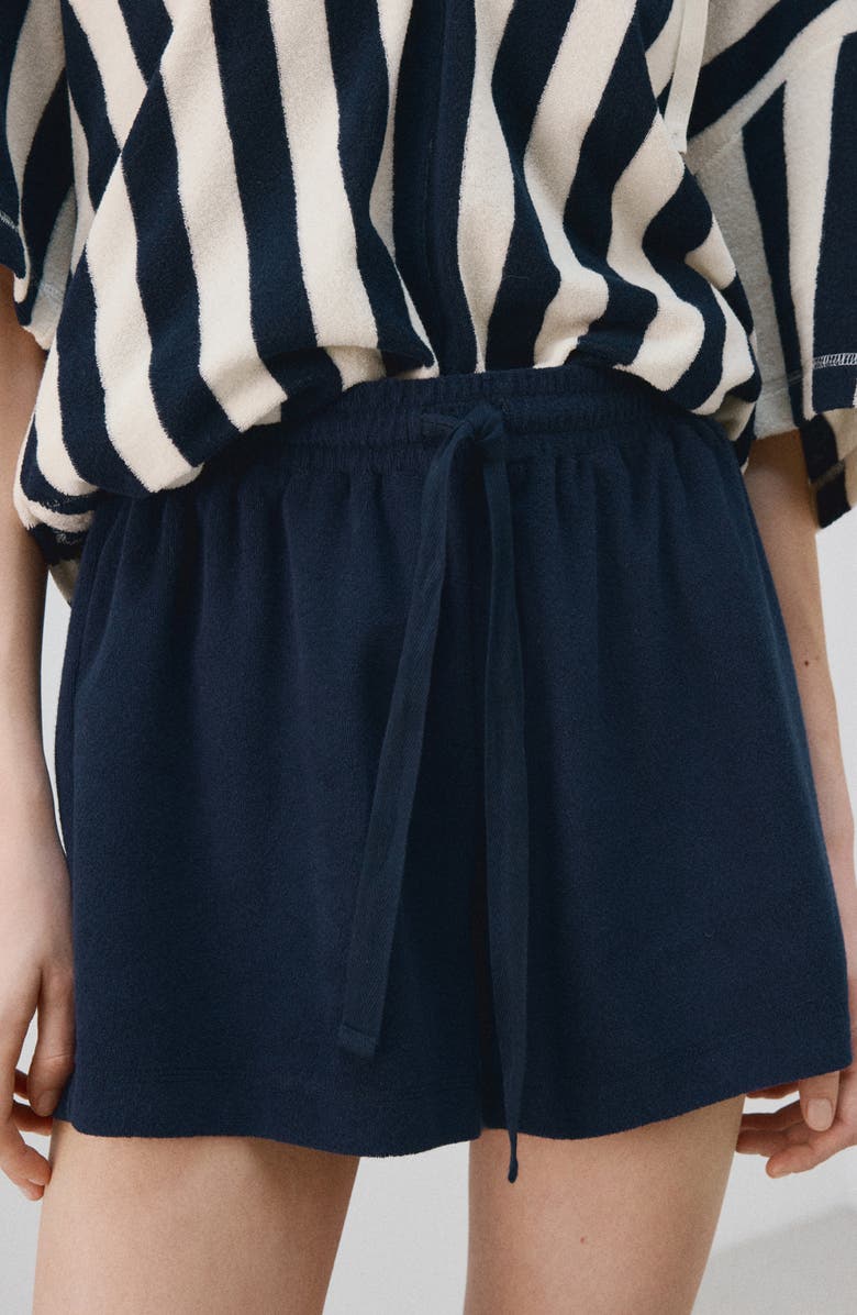 MANGO Cotton Blend Terry Pajama Shorts, Alternate, color,