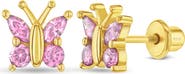 In Season Jewelry Dainty CZ Plated Butterfly Earrings