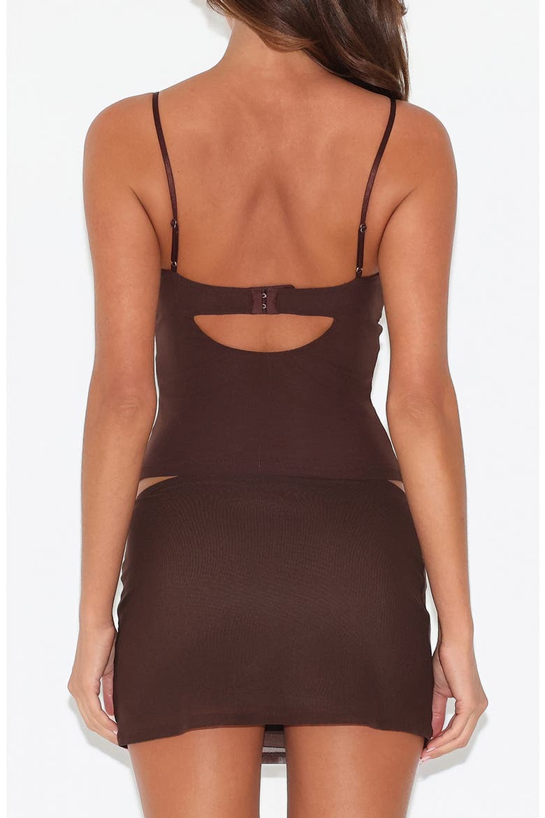 Octavia Floral Embellished Mesh Camisole, Alternate, color, CHOCOLATE
