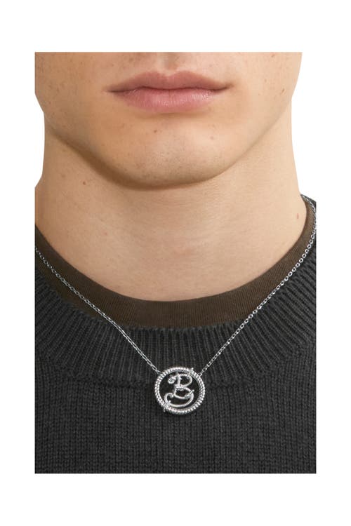 Burberry Nautical Knot B Pendant Necklace In Silver