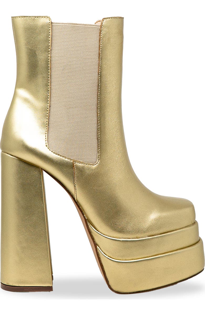 CHASE AND CHLOE Double Platform Chunky Boot, Alternate, color, Gold Metallic