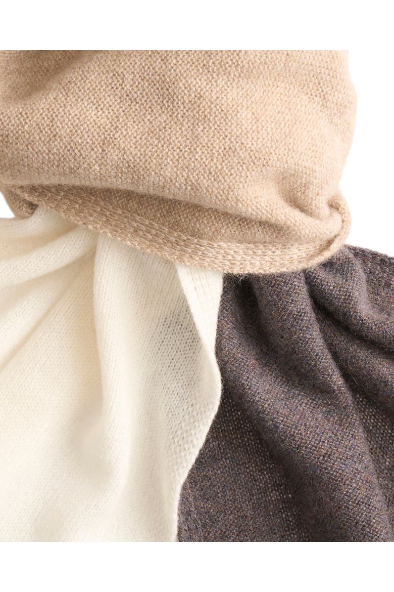 Pure Cashmere Butter-Soft Wide Scarf, Alternate, color, Neutrals Combo