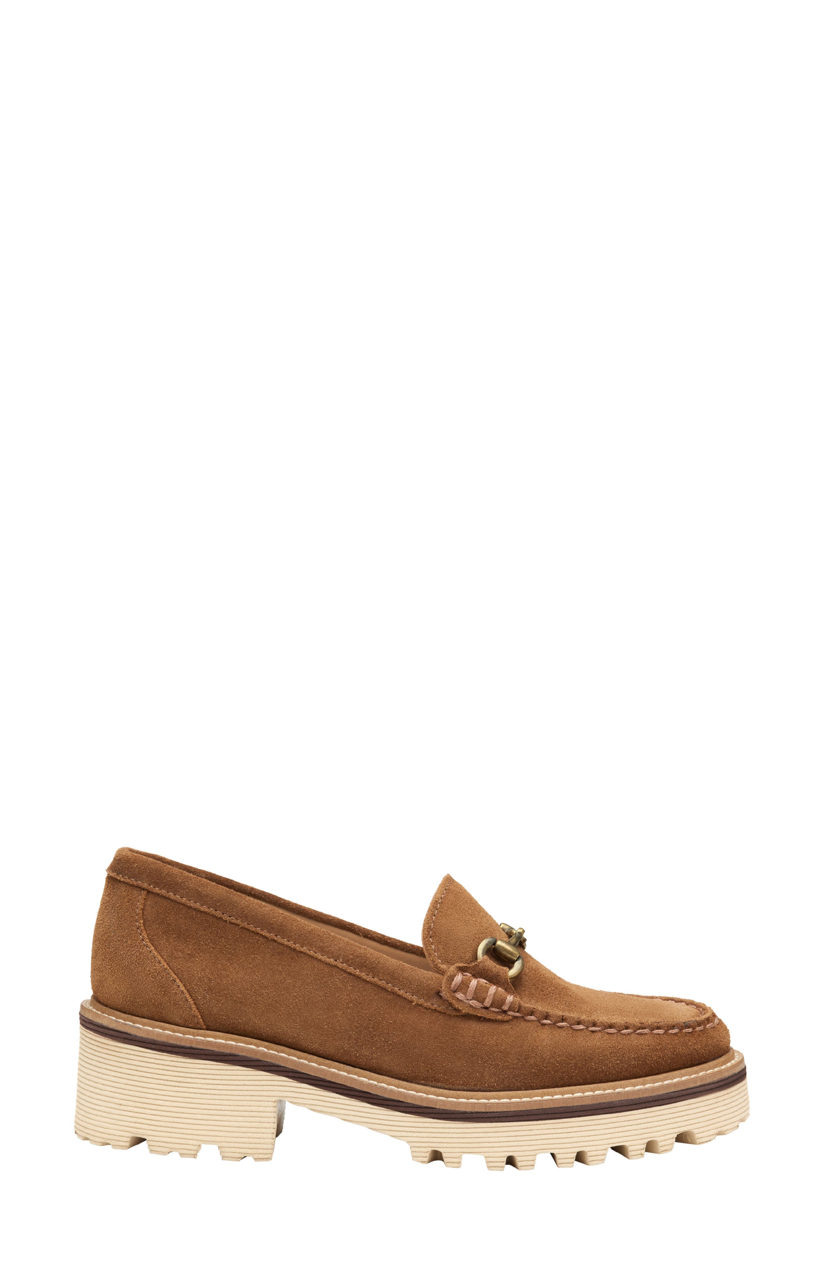 Emmalynn Lug Sole Bit Loafer, Alternate, color, WHISKEY SUEDE