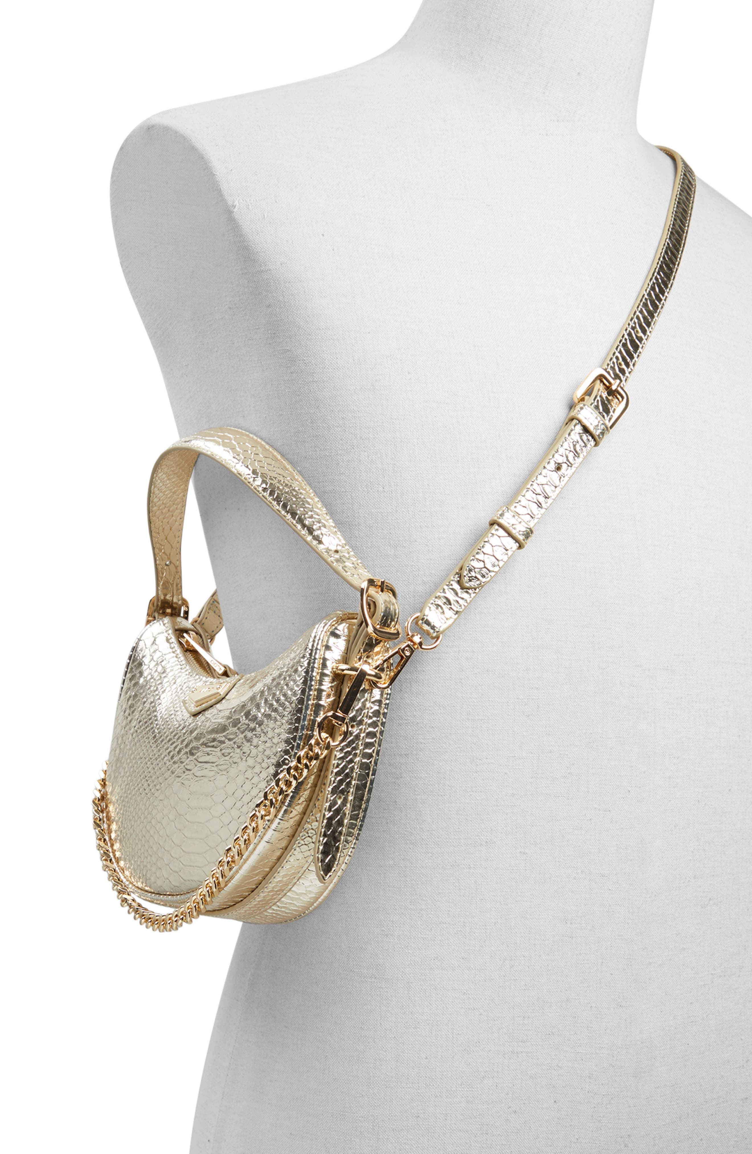 Laraly Faux Leather Shoulder Bag, Alternate, color, GOLD