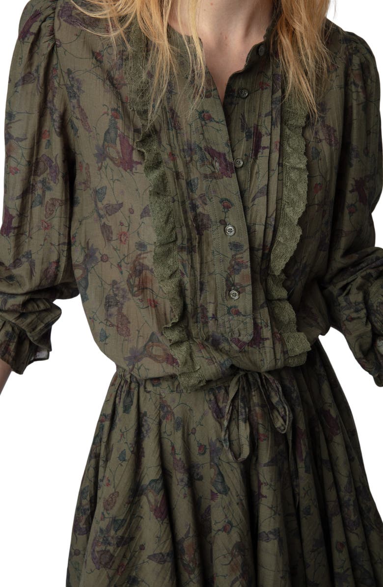 Zadig & Voltaire Ranil Tomboy Holly Floral Long Sleeve Shirtdress, Alternate, color, 