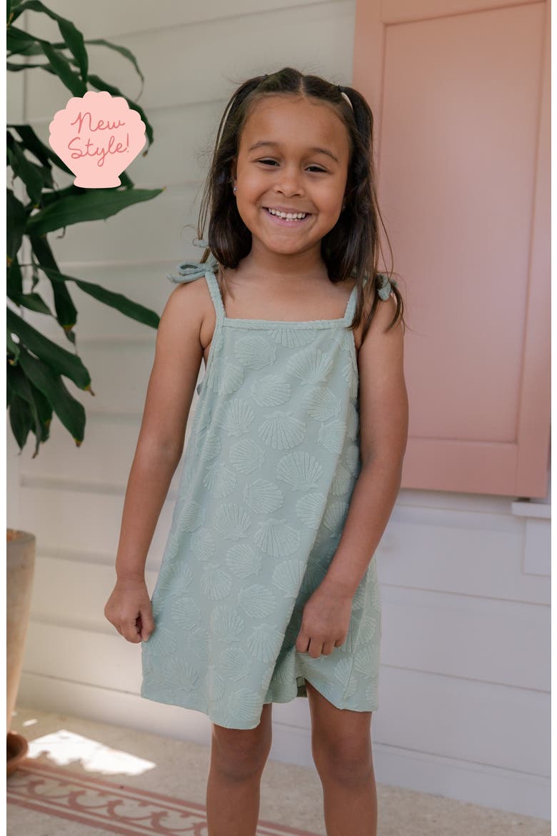 Seashell Terry Tank Dress, Alternate, color, Green Seashell