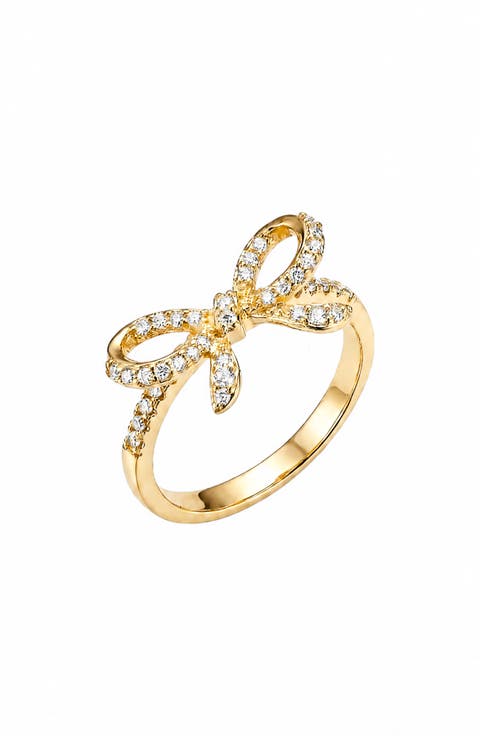 Iced Out Bow Pinky Ring