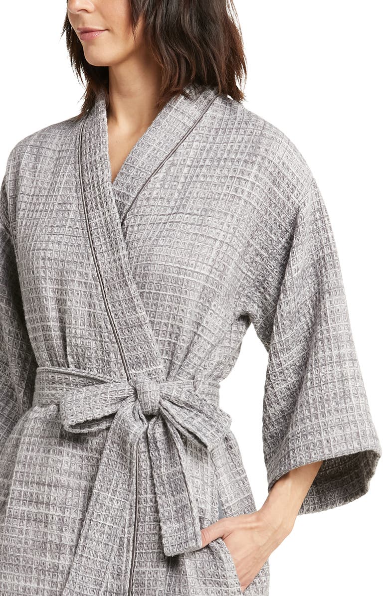 Nordstrom Women's Everyday Waffle Robe, Alternate, color, Grey Castlerock Spacedye