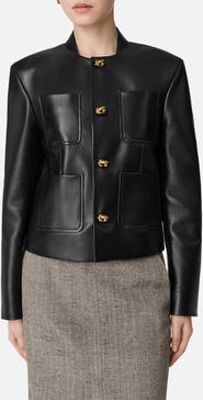 Bottega Veneta Soft Napa Lambskin Leather Jacket with Knot Buttons