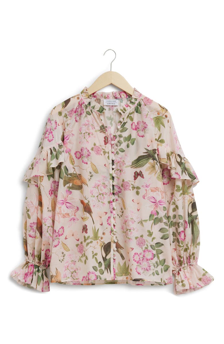 & Other Stories Floral Print Ruffle Sleeve Blouse, Alternate, color,