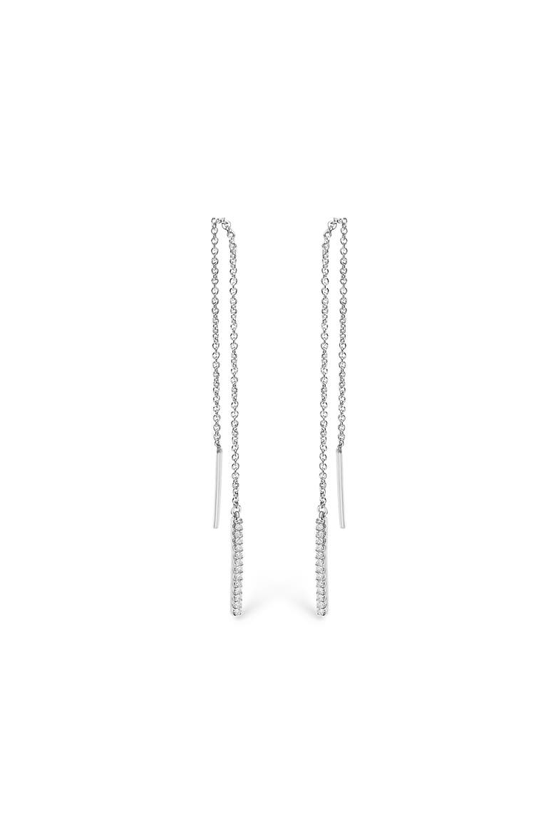 10K White Gold 1/10 Cttw Diamond Threader Earrings, Main, color, White