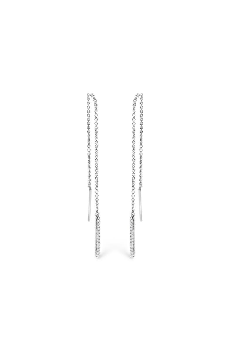 Haus of Brilliance 10K White Gold 1/10 Cttw Diamond Threader Earrings, Main, color, White