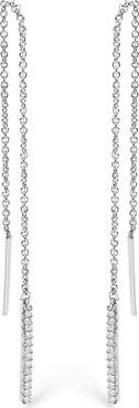 Haus of Brilliance 10K White Gold 1/10 Cttw Diamond Threader Earrings