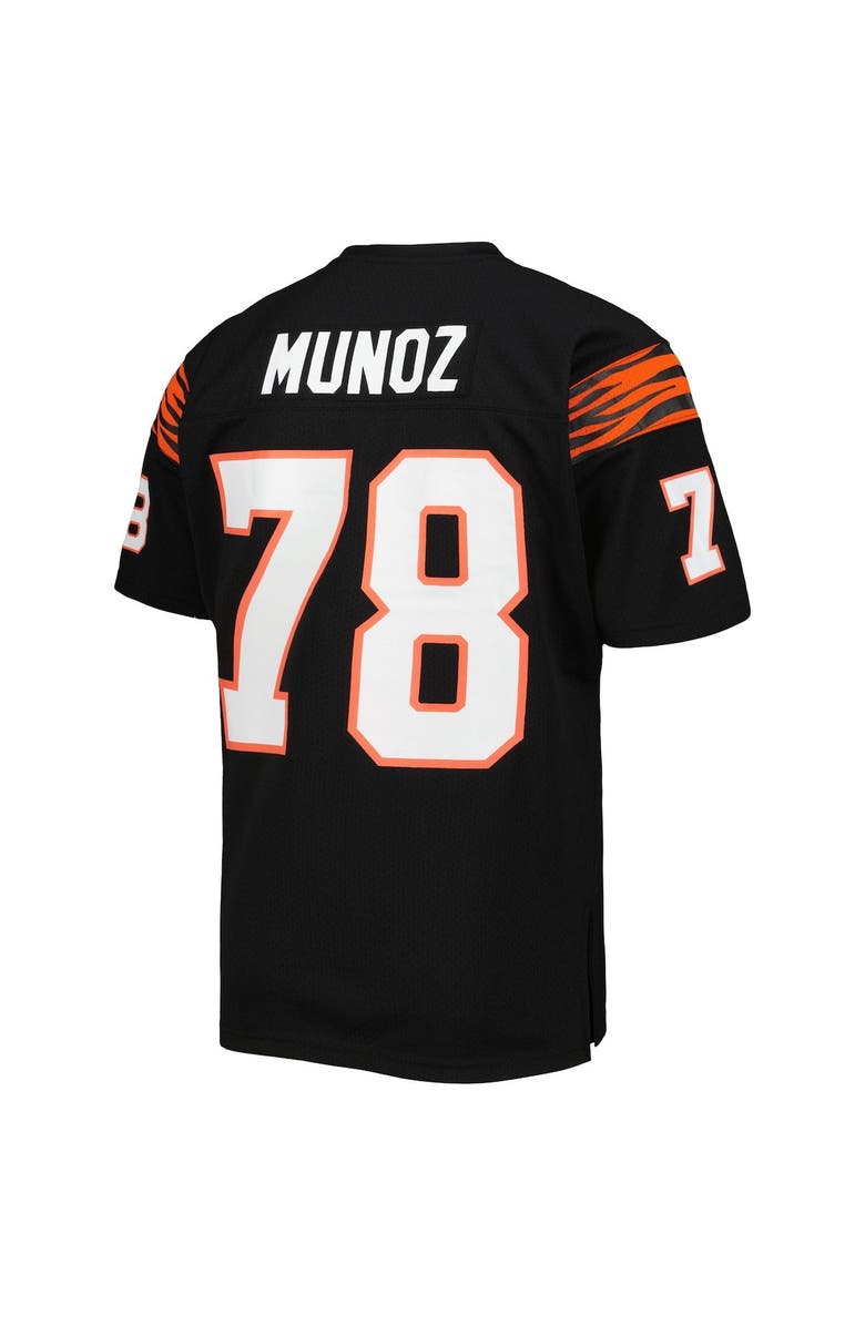 Mitchell & Ness Men's Mitchell & Ness Anthony Muñoz Black Cincinnati Bengals 2004 Authentic Throwback Retired Player Jersey, Alternate, color,