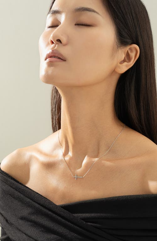 Bearfruit Jewelry Sterling Silver 18k Gold Plated Horizontal Cross Necklace Holiday Gift Idea In Metallic