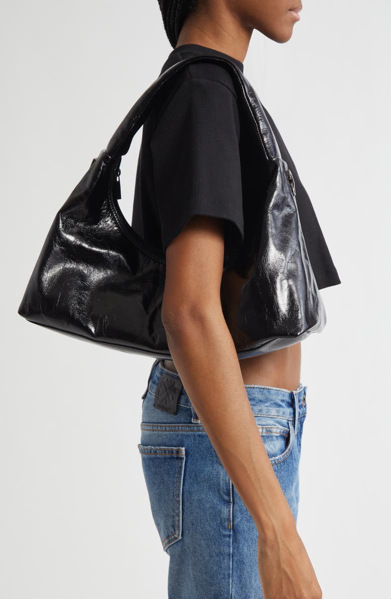 Off-White Jumbo Arcade Leather Hobo Bag, Alternate, color,