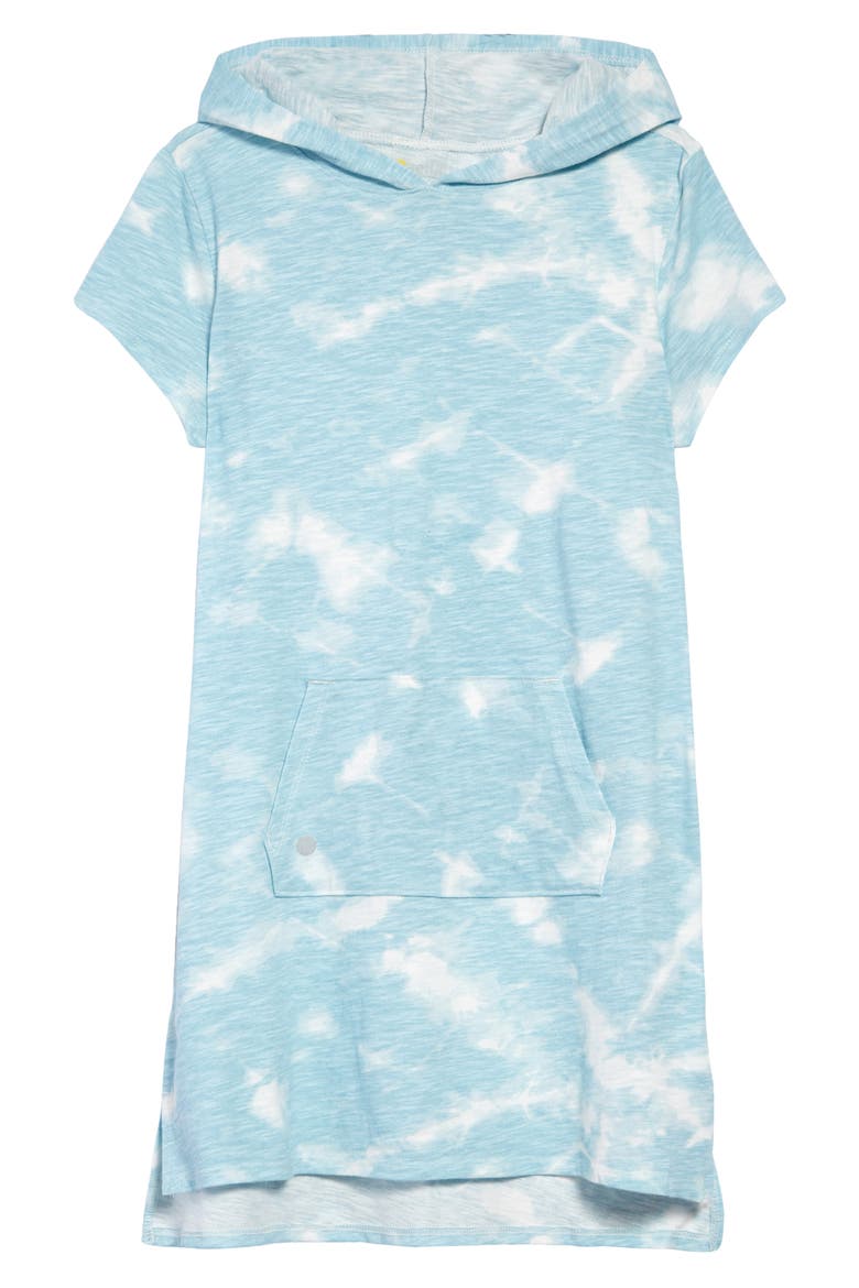 Kids' Tie Dye Hooded Cover-Up Dress, Main, color, BLUE OMPHALODES