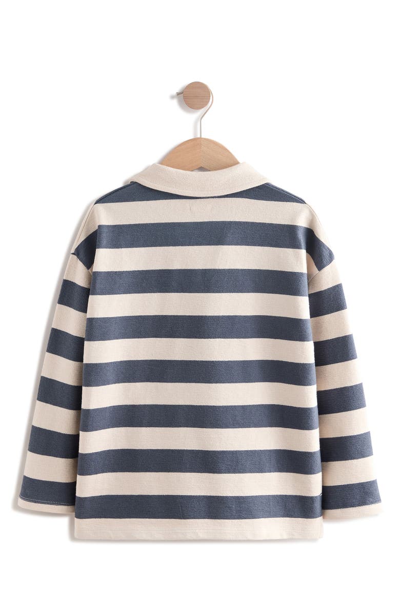 NEXT Kids' Stripe Cotton Rugby Polo, Alternate, color, Blue Multi