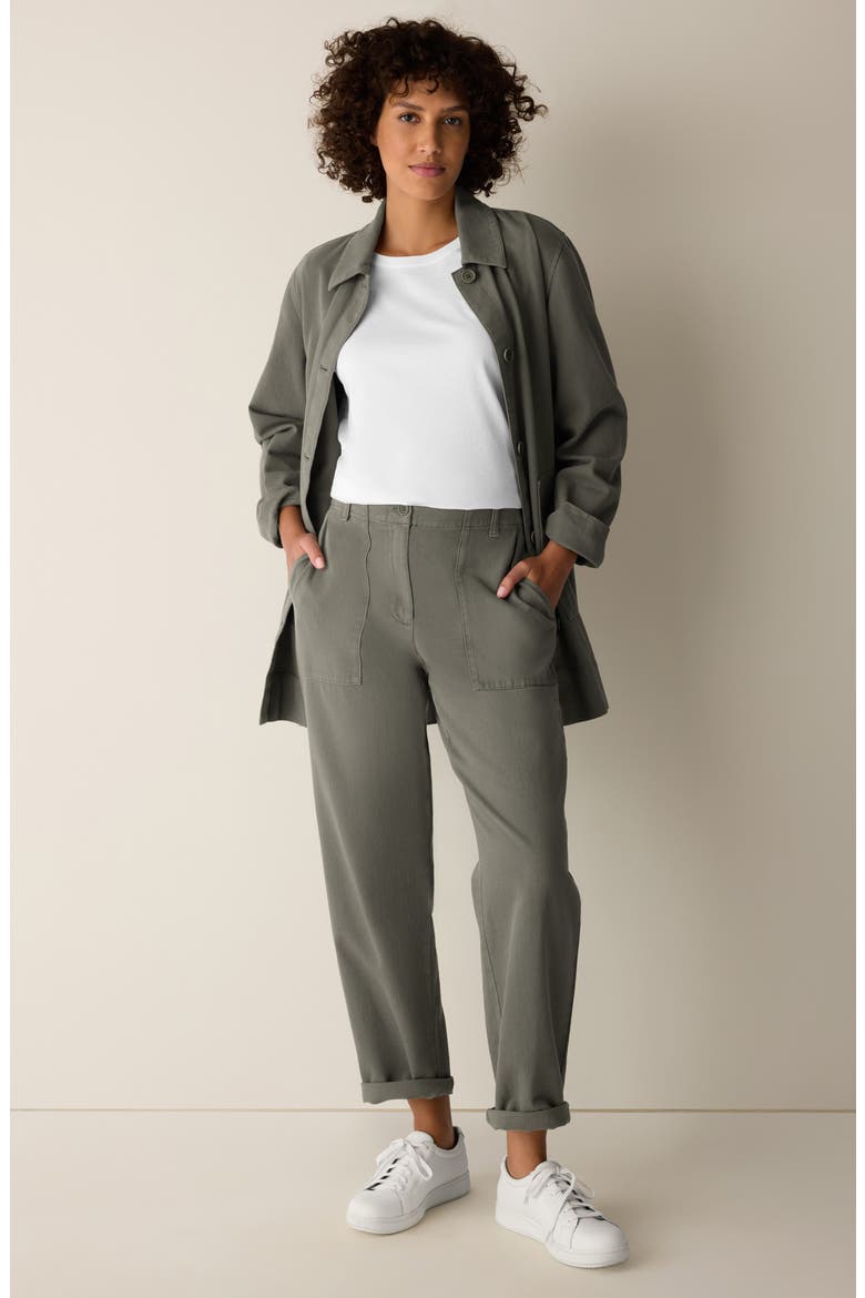 Easy Tapered Organic Cotton Pants, Alternate, color, BAYLEAF