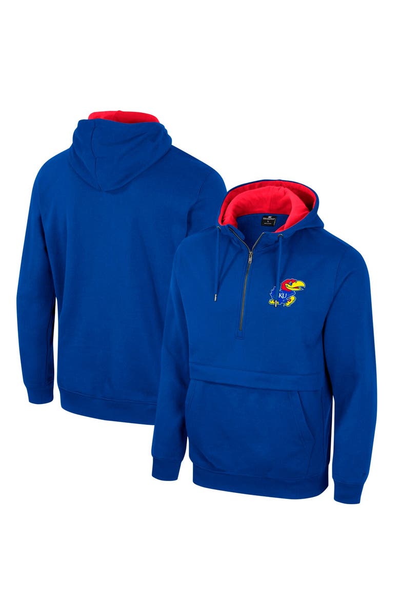 COLOSSEUM Men's Colosseum Royal Kansas Jayhawks Half-Zip Hoodie, Alternate, color, Royal
