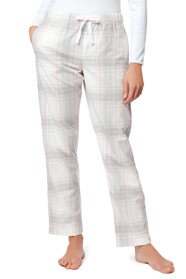 Check Flannel Pajama Pants, Main, color, GREY/ PINK