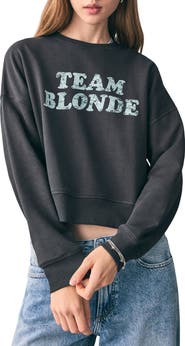 MANGO TEEN Oversize Crop Graphic Sweatshirt