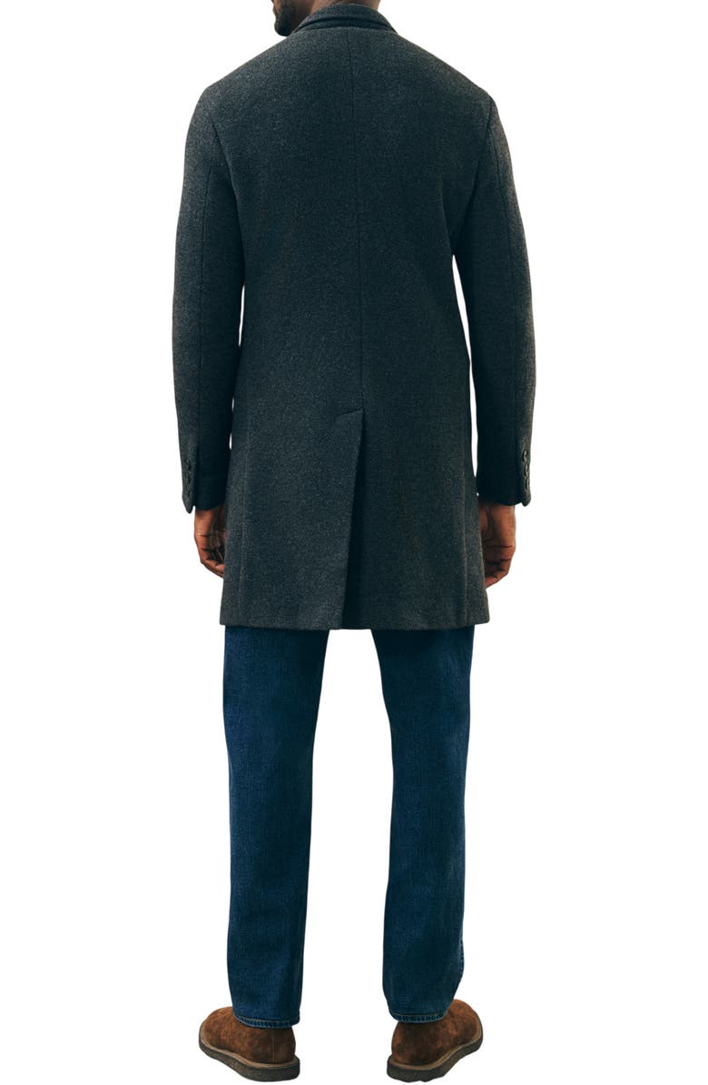 Faherty Reserve Wool Blend Double Knit Coat, Alternate, color, Charcoal